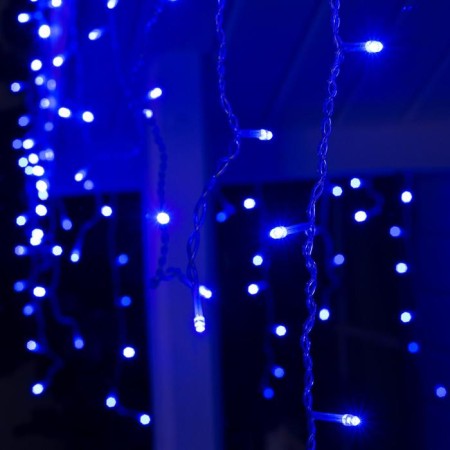 Garland "fringe" 3 × 0.6 m, IP44, UMS, transparent thread, 160 LED, blue glow, 220 V-1