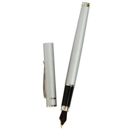 Fright pen Luxor Sleek, Line 0.8 mm, blue ink, Gray metallic housing