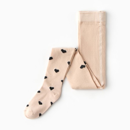 Pantyhose children's kaftan "hearts", 92-98 cm, beige