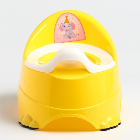 Pot children's anti-slip "Baby-compot" with a lid, a removable bowl, color yellow-3