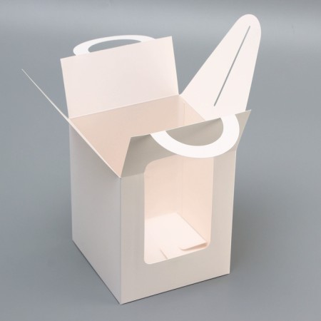 Box for Easter cake white, confectionery packaging, 15 x 15 x 18 cm-2
