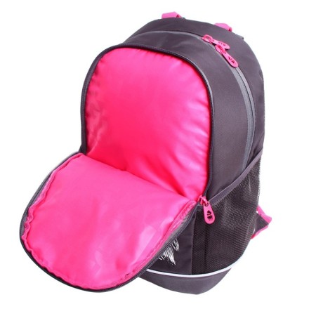 School backpack, 38 x 28 x 18 cm, Grizzly 363, ergonomic back, dark gray/pink RG-363-10_1-7