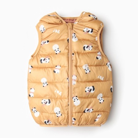 Warm vest for girls, peach color, height 80-86 cm