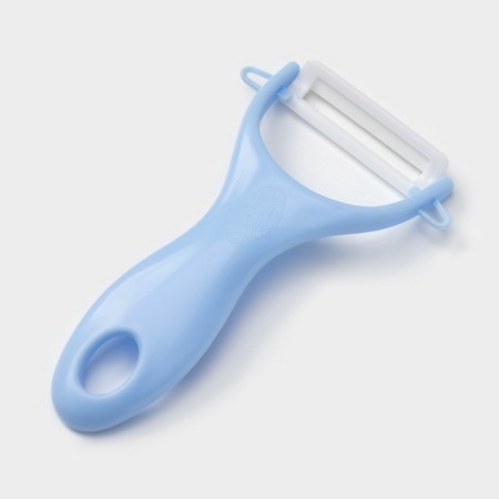A set of kitchen utensils "Claud", 3 objects: 2 knives, vegetable cleaning of ceramics, blue color-4