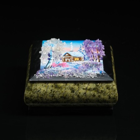 The box with the landscape "Winter", stone baby, coil-7