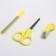 Children's manicure set, 3 subjects: scissors, saw, knipser, 0 months old, yellow color
