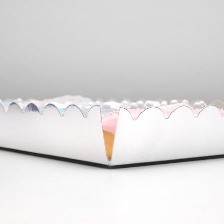 Box for cookies with PVC lid, silver, 22 x 15 x 3 cm-1