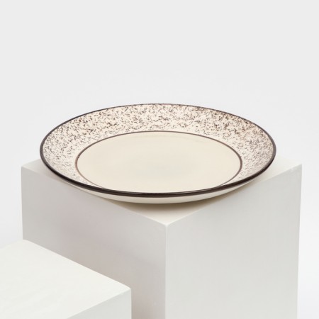 Ceramic plate "ALLADIN", 25 cm, gray, 1 variety, Iran-4