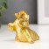 Souvenir Polystone "Golden Elephant with Flower" set 8 pcs 5.5x4x4 cm