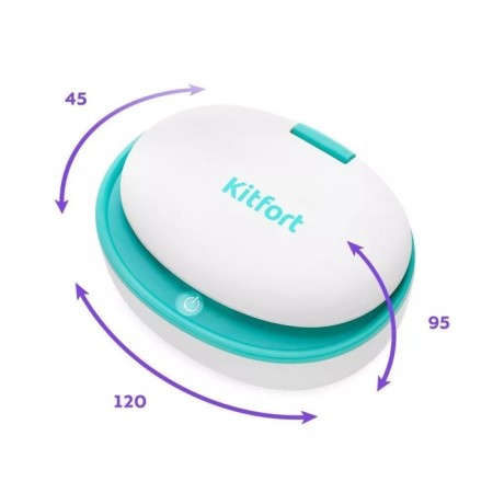 Ultrasound washing KitFort KT-6287, 10 W, 85 ml, 50x20x20 mm, blue and white-2