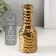 Ceramics candlestick per 1 candle "bottle" d = 1.5 cm gold 6x6x15 cm