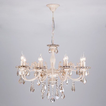 Elisha 8x60W E14 chandelier white with gold-1