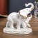 Souvenir Ceramics "Walk of an elephant from an elephant" White with gold 12.2x12.7x7.2 cm