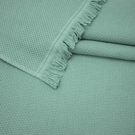Terry towel "Sauna", 320 g, size 100x150 cm, green color-2