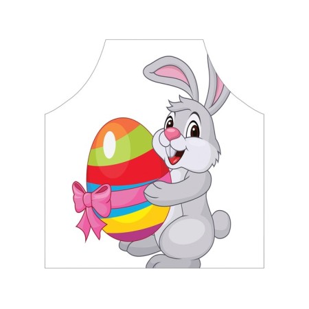 Apron kitchen with a photo print "Easter egg in a ribbon", adjustable, size OS-2