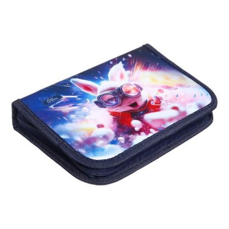 Penal 1 section 140 x 210 x 40 mm, folding pocket and cosmetic bag, fabric, calligrata topontent "Super Hare"-1