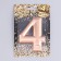 Candle for the Cake "European Giant", a number 4, 7 cm, pink gold