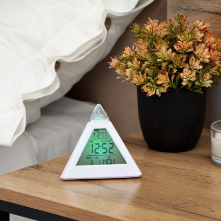 Luazon LB-05 "Pyramid" an alarm clock, 7 display colors, thermometer, backlight