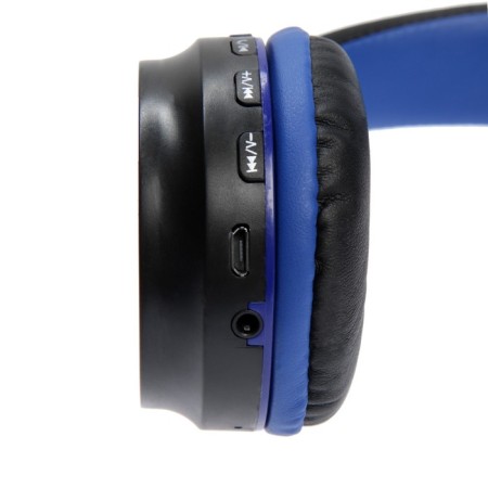 Wireless headphones Luazon HQ-3, folding, microphone, microSD, black and blue-7