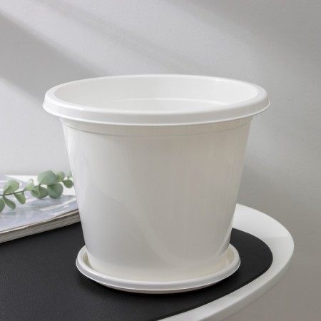 Pot with the Podon "Economy", 3 l, white color-1