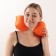 Pillow for the neck is road, inflatable, 38 × 24 cm, orange color