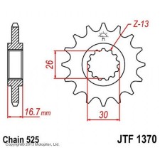 Leading star JT SPROCKETS JTF1370-15, chain 525, 15 teeth