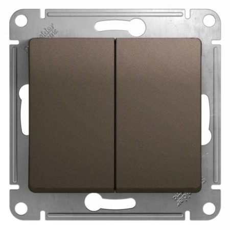 Schel000865 Glossa switch mechanism, 2 key, joint venture, 10a, iP20, chocolate color