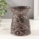 Aroma lamp ceramics "plant pattern" dark brown 9.5x9.5x12 cm
