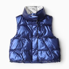 Warm vest for girls, blue color, height 110-116 cm