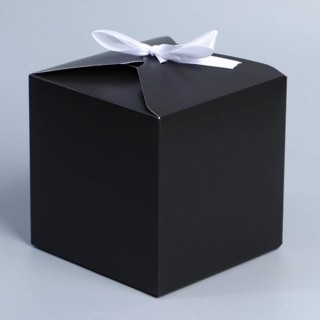 Gift folding box, packaging, “black”, 12 x 12 x 12 cm-2