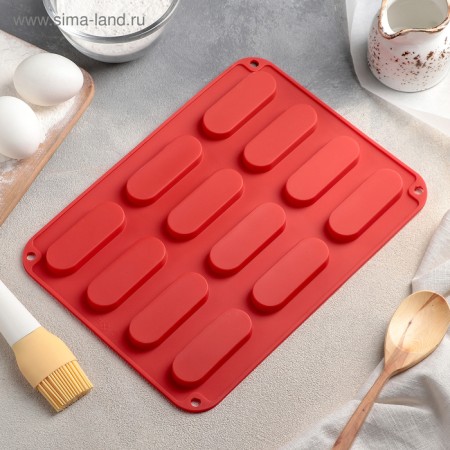 Baking uniform of the share “Sweets. Explosion”, silicone, 28 × 21 × 1 cm, 12 cells (7.6 × 2.7 × 1 cm), Mix color-8