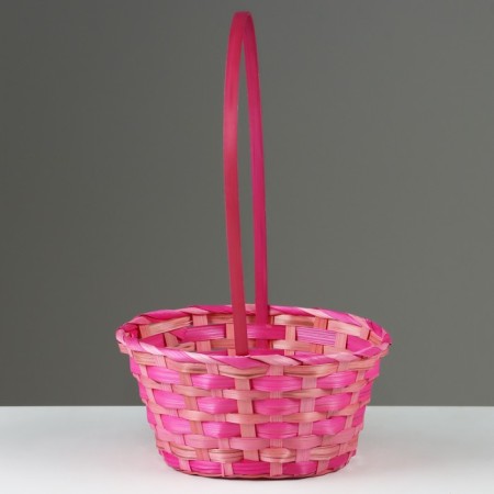 Wicker basket, 20.5 × 9.5 × 33 cm, pink, bamboo-2