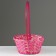 Wicker basket, 20.5 × 9.5 × 33 cm, pink, bamboo