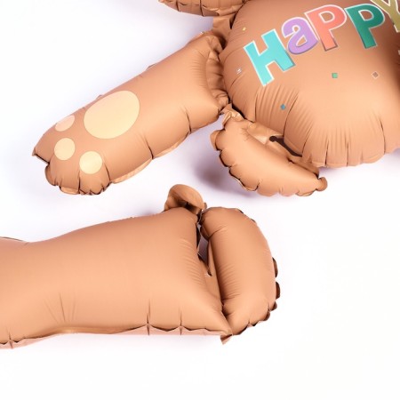 Foil ball 30 "Happy Bear", matte, beige color-6