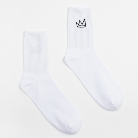 Minaku socks "Crown", white color, rr 38-39 (25 cm)