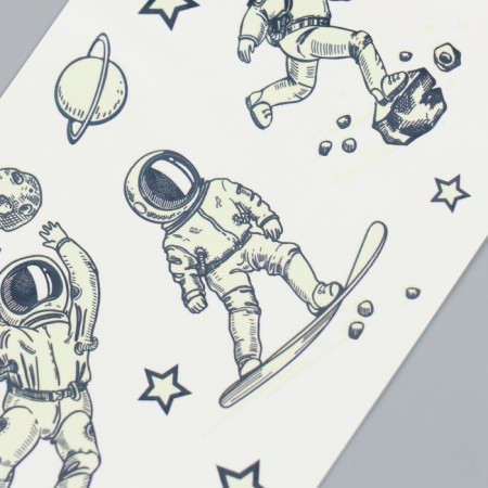 Tattoo on the body phosphorus "Space Adventures" 12x7.5 cm-3