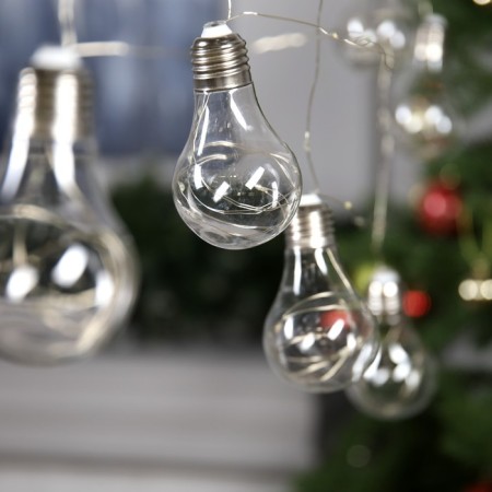 Garland “thread” 3 m with nozzles “light bulbs”, IP20, silver thread, 100 LED, glow of multi, 3.5 V-1