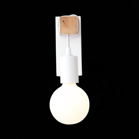 Wall lamp EVOLUCE. SL1142.501.01. Bagetti. 1x60 W, E27, 6.5x16 cm, white color, light wood-8