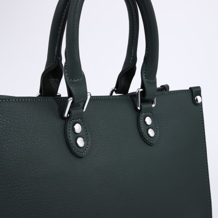 Bag Female Tout with zipper, green color-4