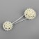 Decorative fastener, d = 2.5/3 cm, silver/white color