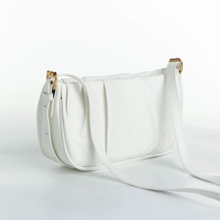 Bag Cross-Bodi with a zipper, white color-1