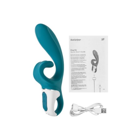 Unrealistic vibrator Satiffyer Hug Me, silicone, blue color-11
