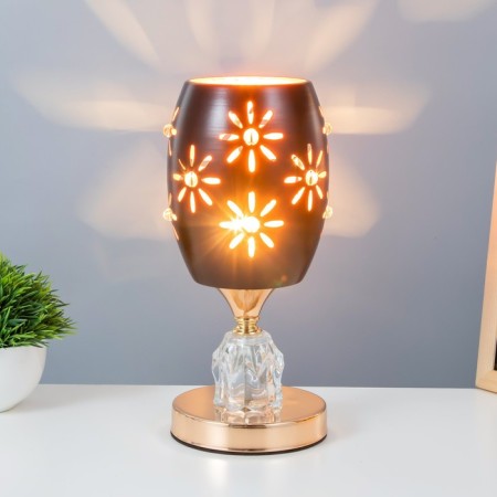 Table lamp "Flowers" E27 40W black and gold 12x12x24 cm Risalux-1