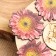 Hot "pink flower" stand, 20x20 cm, wood mix