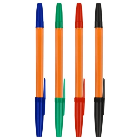 A set of ballpoint pens "Optima" 4pcs., 04 pr., 1.0mm, orange corps, with a Euro suspension-1