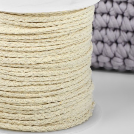 Weaving cord, cotton, d = 3 mm, 50 ± 1 m, without core, white color-1