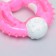 Two -layer toy (hard and soft plastic) "ring with spikes", 10 cm, pink