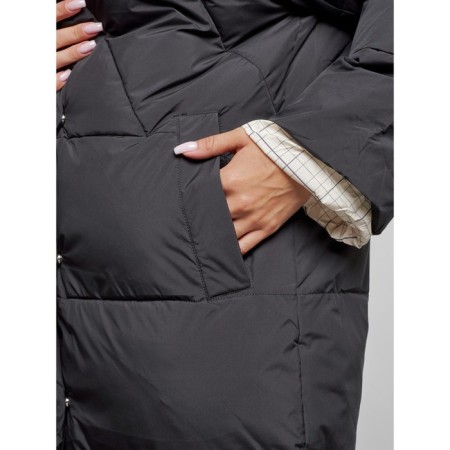 Coat insulated winter female, size 44, black color-12