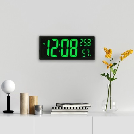 Electronic wall clock, desktop, with an alarm clock, 36 x 3 x 15 cm-1