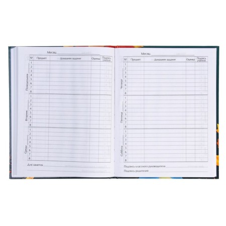 Universal diary for grades 1-11, "school", solid cover 7BC, glossy lamination, 40 sheets-5